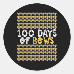 Sticker Rond 100 Jours De Vaches Coquette 100E Jour De Bow D'Éc