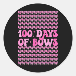 Sticker Rond 100 Jours De Vaches Coquette 100E Jour De Bow D'Éc