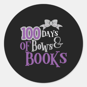 Sticker Rond 100 Jours De Vaches Et Livres Mignonne Enseignant