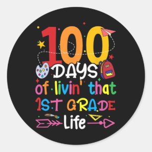 Sticker Rond 100 Jours De Vie Ce Garçon De 1Ème Année Fille Te