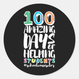 Sticker Rond 100 Jours D'École Aider Les Étudiants Conseil De L