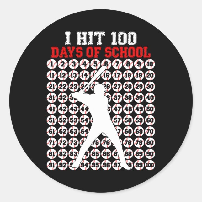 Sticker Rond 100 jours d'école Bysebyll 100e jour d'école Bo (Devant)
