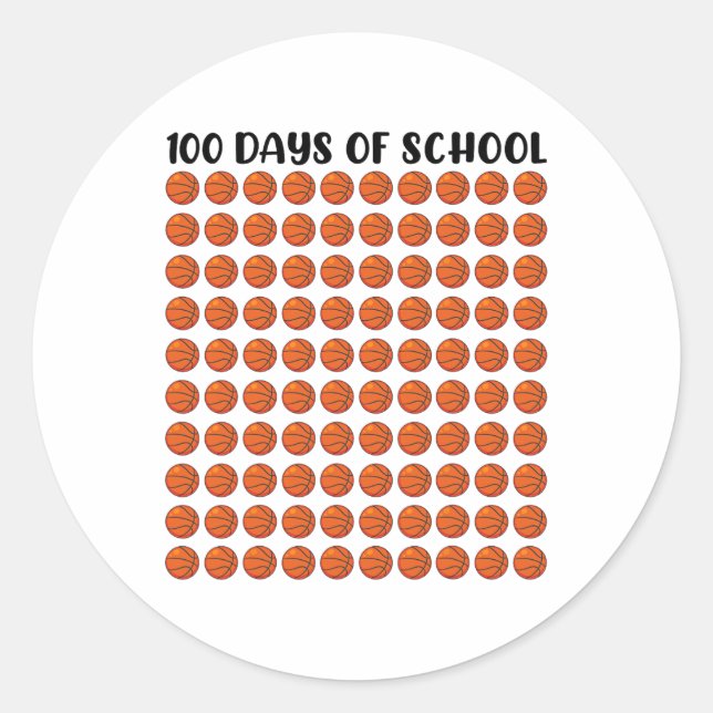 Sticker Rond 100 Jours D'École Bysketll 100e Enseignant (Devant)