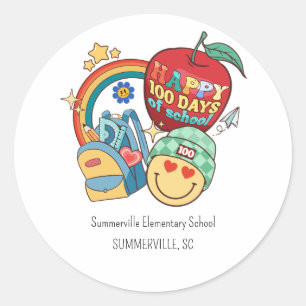 Sticker Rond 100 Jours d'école Cent Jours 100e Super