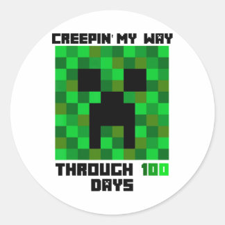 Sticker Rond 100 Jours D'École Creepin My Way Ghoul Enseignant