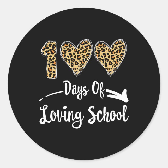 Sticker Rond 100 Jours D'École D'Amour (Devant)