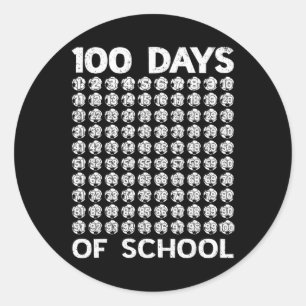 Sticker Rond 100 jours d'école de football 100e jour d'école ga