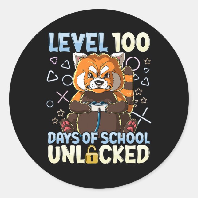 Sticker Rond 100 Jours D'École Déverrouillés 1 (Devant)