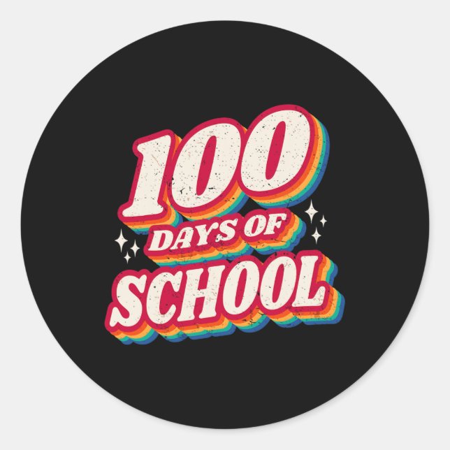 Sticker Rond 100 Jours D'École Et Toujours Aimer Il Coeur 100T (Devant)