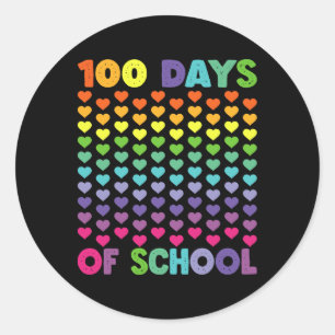Sticker Rond 100 Jours D'École Et Toujours Aimer Il Coeur 100T