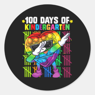 Sticker Rond 100 Jours D'école Maternelle Dabbing Fidget Coloré