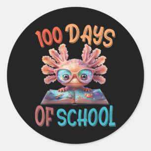 Sticker Rond 100 Jours D'École Mer Axolotl 100E Jour De