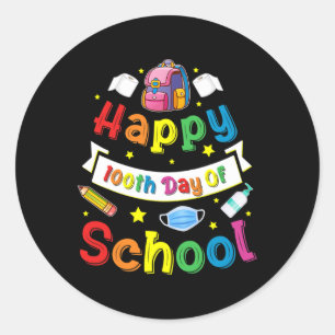 Sticker Rond 100 Jours D'École Pour Enseignants Et Étudiants Ca