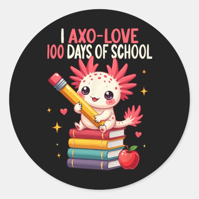 Sticker Rond 100 Jours D'École Pour Les Filles 100E Jour D'Écol (Devant)