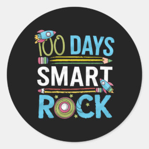 Sticker Rond 100 Jours D'École Smarter Smart Rock K