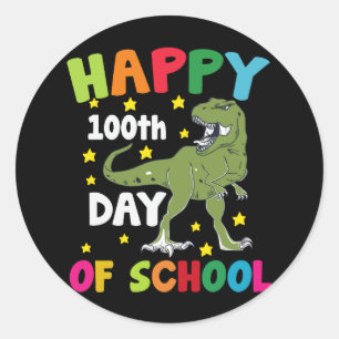 Sticker Rond 100 jours d'école Trex 100e jour d'école