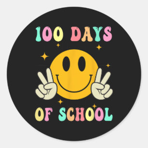 Sticker Rond 100 Jours D'Enseignant Enfants 100E Jour D'École
