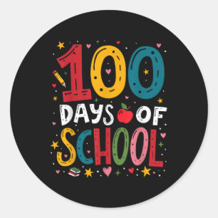 Sticker Rond 100 Jours D'Enseignant Garçons 2025 100E