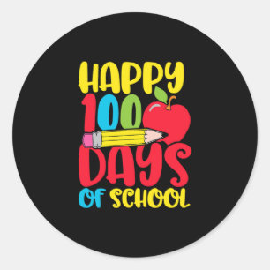 Sticker Rond 100 Jours D'Enseignants Et D'Enfants 1.