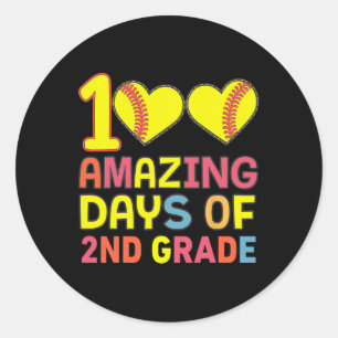 Sticker Rond 100 Jours Extraordinaires D'Enseignement Soigné De