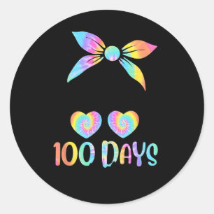 Sticker Rond 100 Jours Filles plus intelligentes Messy Bun Chev