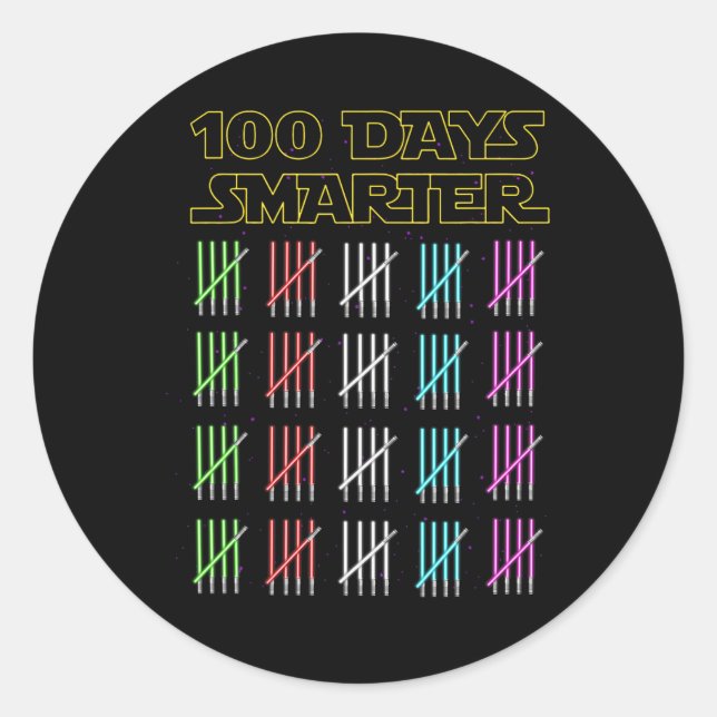 Sticker Rond 100 Jours Lumière Plus Intelligente Joyeux 100E Jo (Devant)