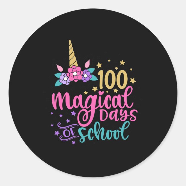 Sticker Rond 100 Jours Magiques D'École (Devant)