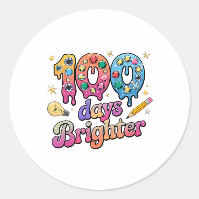 Sticker Rond 100 Jours Plus Brighton 100E Jour De L'École Joyau (Devant)