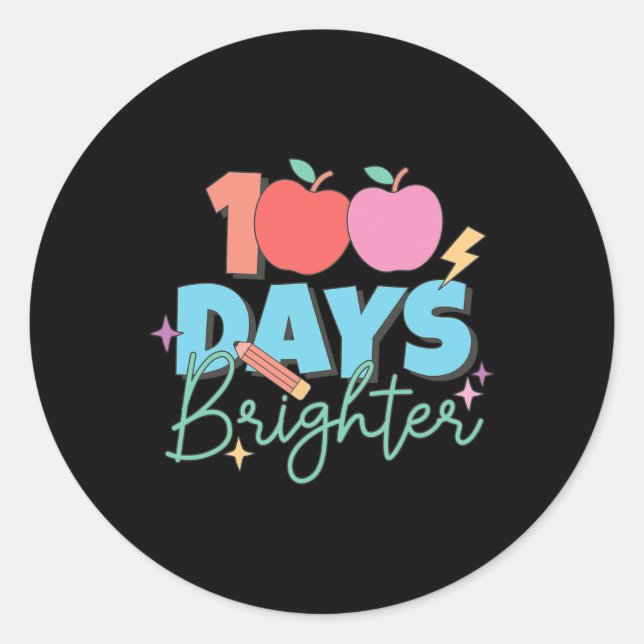 Sticker Rond 100 Jours Plus Brighton 100E Jour D'Enseignement É (Devant)