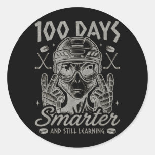 Sticker Rond 100 jours plus intelligents Joyeux 100e jour d'éco