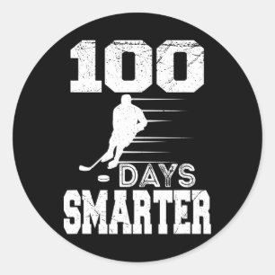 Sticker Rond 100 jours plus intelligents Sports de hockey 100e