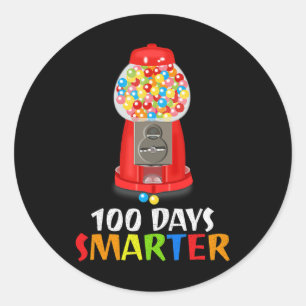 Sticker Rond 100 Jours Smarter Bubble Machine à gomme Femmes Ca
