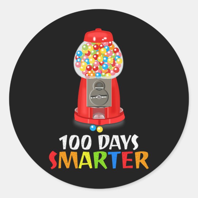 Sticker Rond 100 Jours Smarter Bubble Machine à gomme Femmes Ca (Devant)
