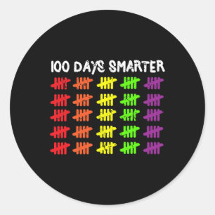 Sticker Rond 100 Jours Smarter Compter Les Marques De Hachage J