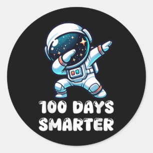 Sticker Rond 100 Jours Smarter Dabbing Astronaut 100e Jour De