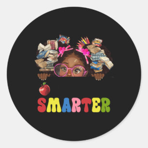 Sticker Rond 100 Jours Smarter Melanin Afro Girls Enfants 100e