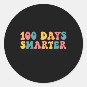 Sticker Rond 100 Jours Smarter Retro Super 100 Jours D'École