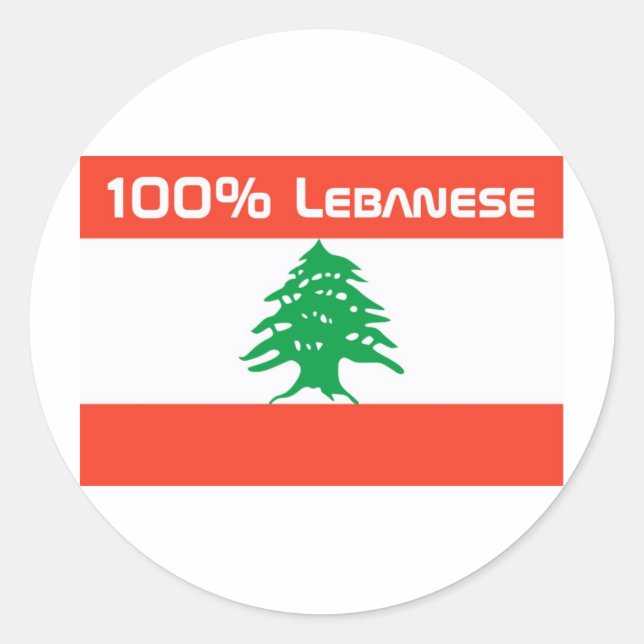 Sticker Rond 100% libanais (Devant)