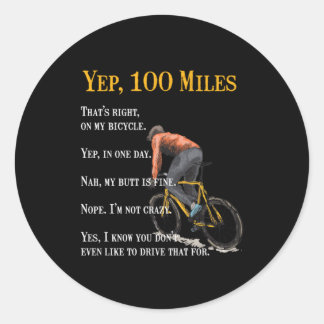 Sticker Rond 100 Miles Vélo Vélo Vélo Vélo Vélo Vélo Vélo Cadea