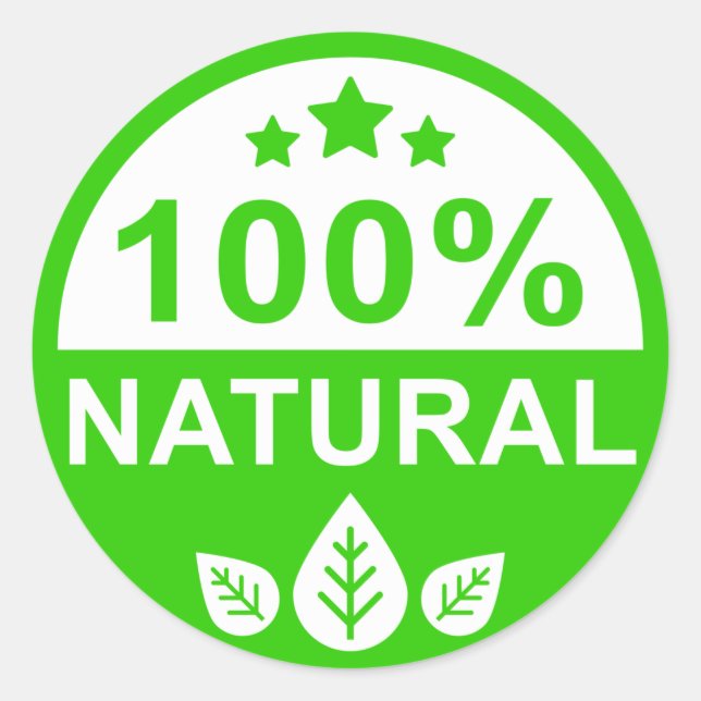 Sticker Rond 100% Natural Green Farm Produits (Devant)