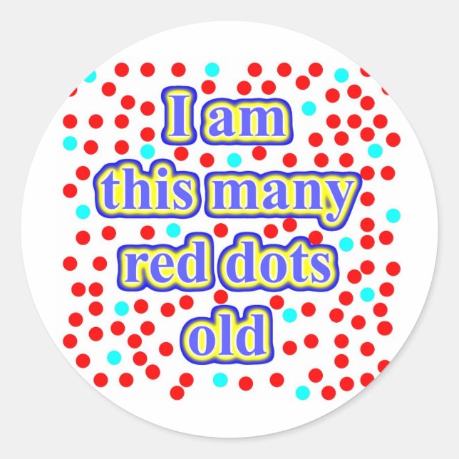 Sticker Rond 100 points rouges vieux (Devant)