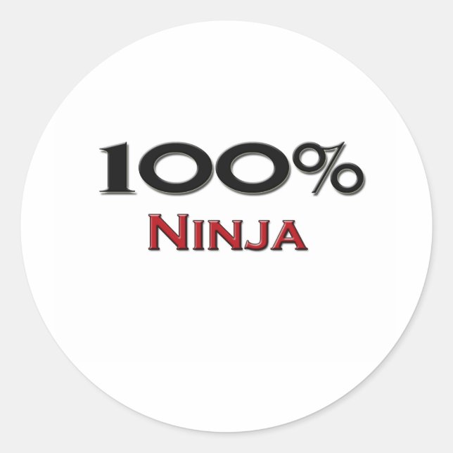 Sticker Rond 100 pour cent Ninja (Devant)