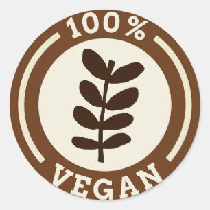 Sticker Rond 100% Vegan Ethical Type de vie durable