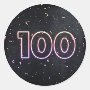 Sticker Rond 100e anniversaire Neon Connexion BlackSti