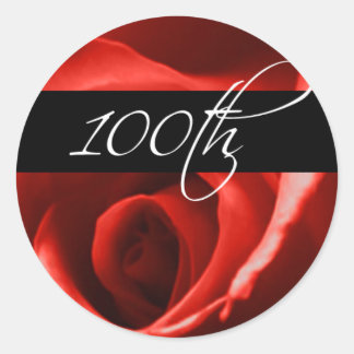 Sticker Rond 100e anniversaire Rose | 100e anniversaire d'entre