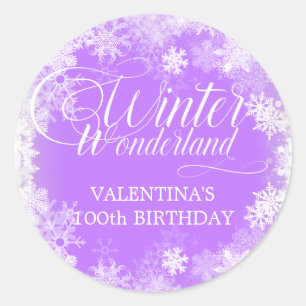 Sticker Rond 100e Anniversaire Wonderland Snowflake Favor