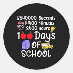 Sticker Rond 100E Jour De L'École 100 Jours 2400 Heures 144000