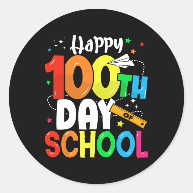 Sticker Rond 100E Jour De L'École 100 Jours De L'École (Devant)