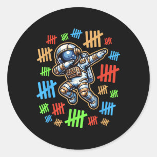 Sticker Rond 100e Jour De L'École En Tenue Enseignant Garçons A