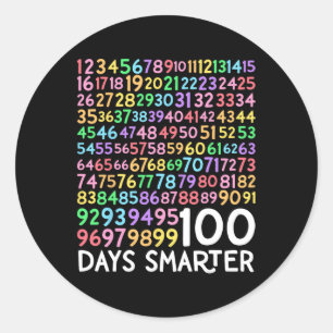 Sticker Rond 100e Jour De L'École Enseignant 100 Jours Mathémat